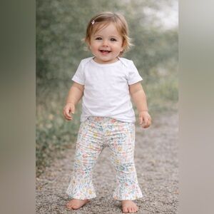 Jessica Simpson Kids Floral bell bottomed pants - Pink and Blue